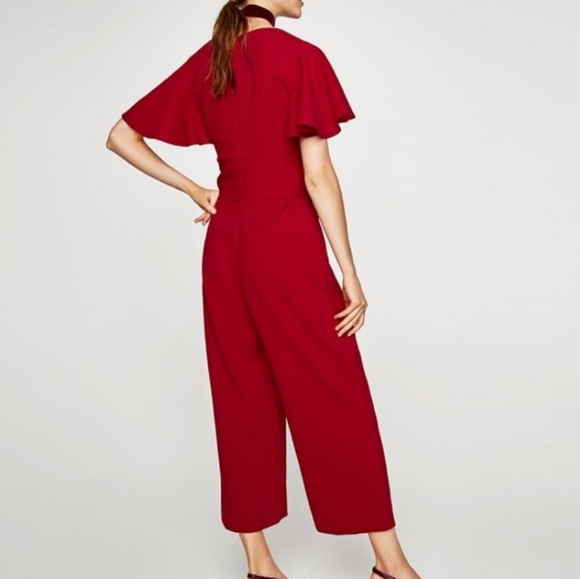 Tie front jumper apple red - Picture 2 of 3